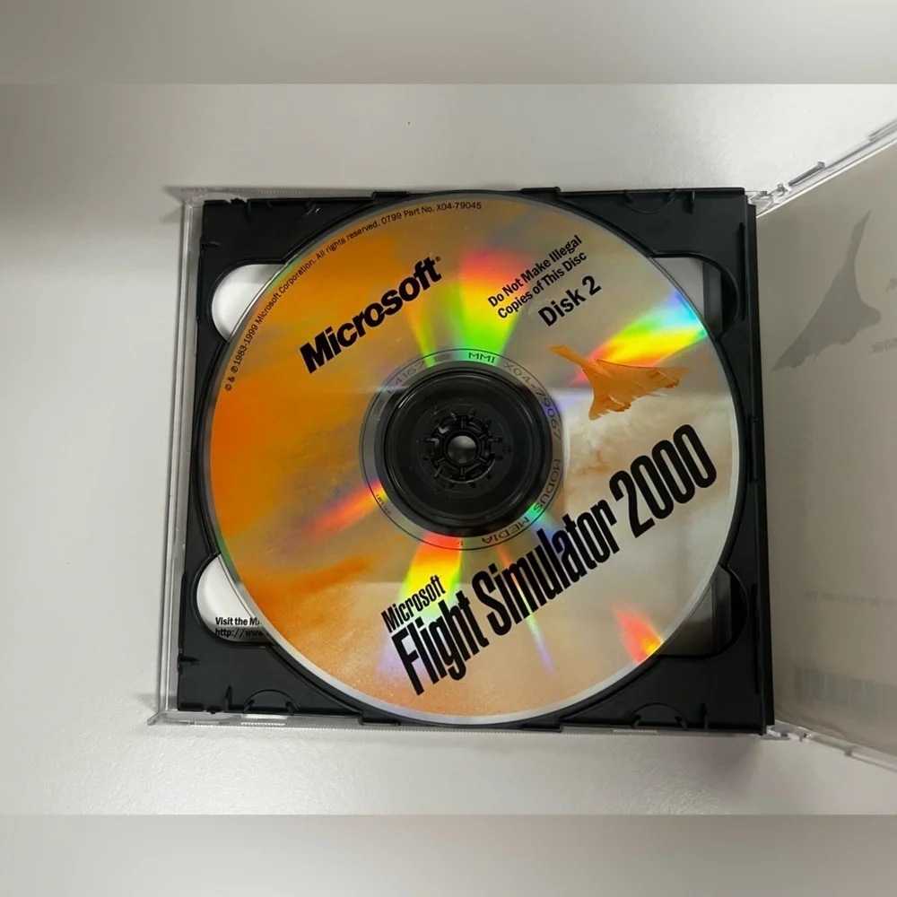 Microsoft Flight Simulator 2000 (PC, 1999) 2 Disk CD-ROM